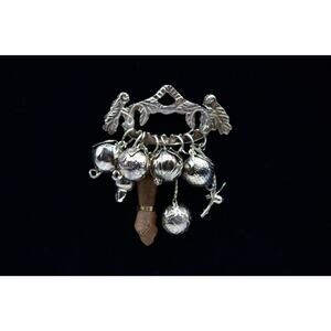 Ragastens Prata 85 Silver Penca Balangandan Charm Pin Brooch Brazil Africa Bin7